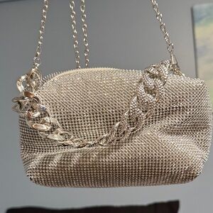 Elegant Silver Chain Evening Bag